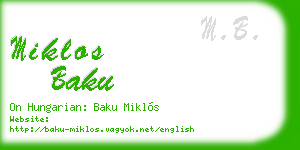 miklos baku business card